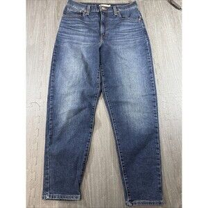 Levis High Waisted Mom Jeans Womens 31 Blue Tapered Leg Stretch Denim NWOT